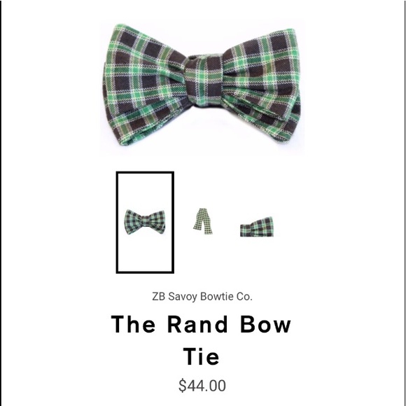 ZB Savoy Green & Black Plaid Bow Tie - Picture 4 of 8